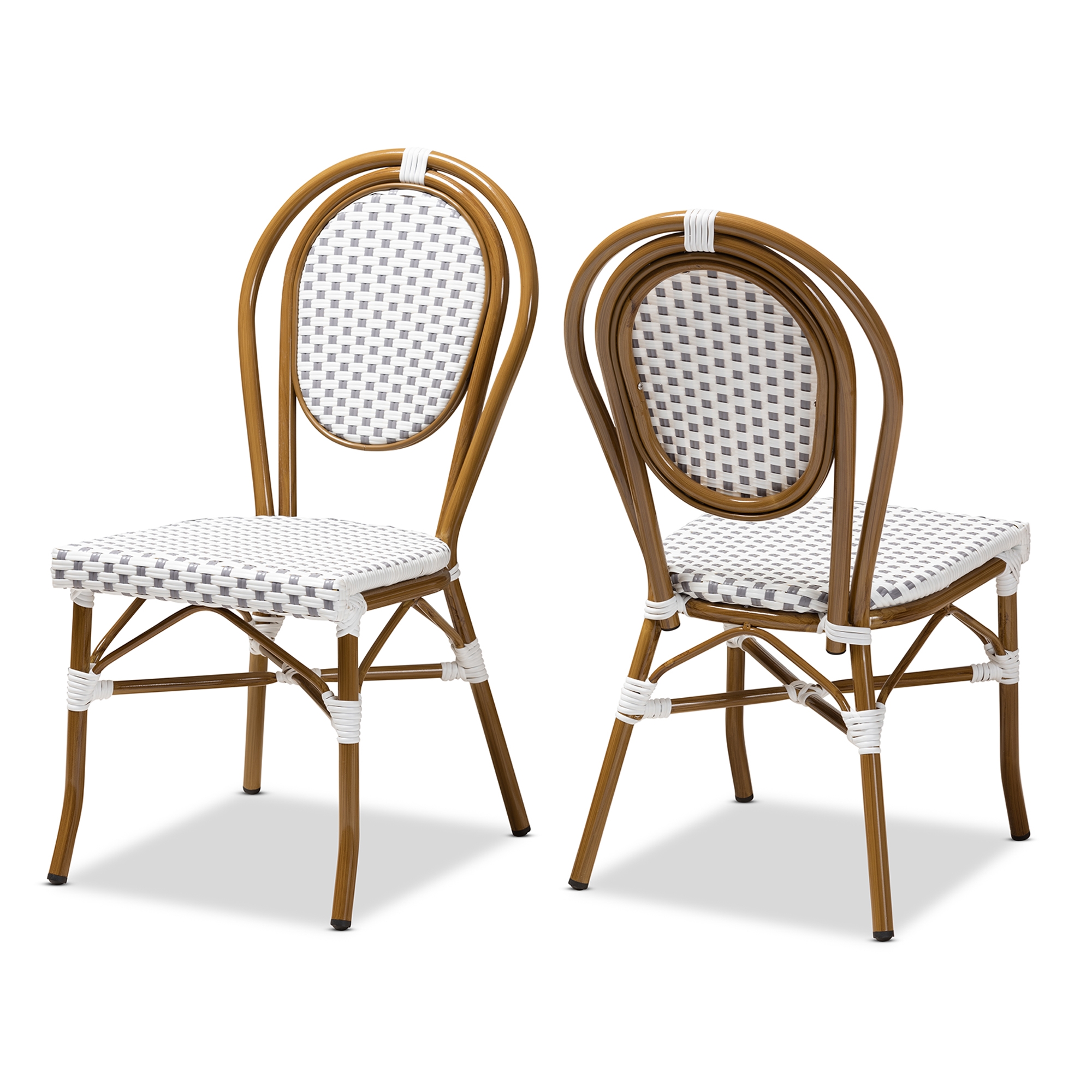 Grey and white bistro outlet chairs